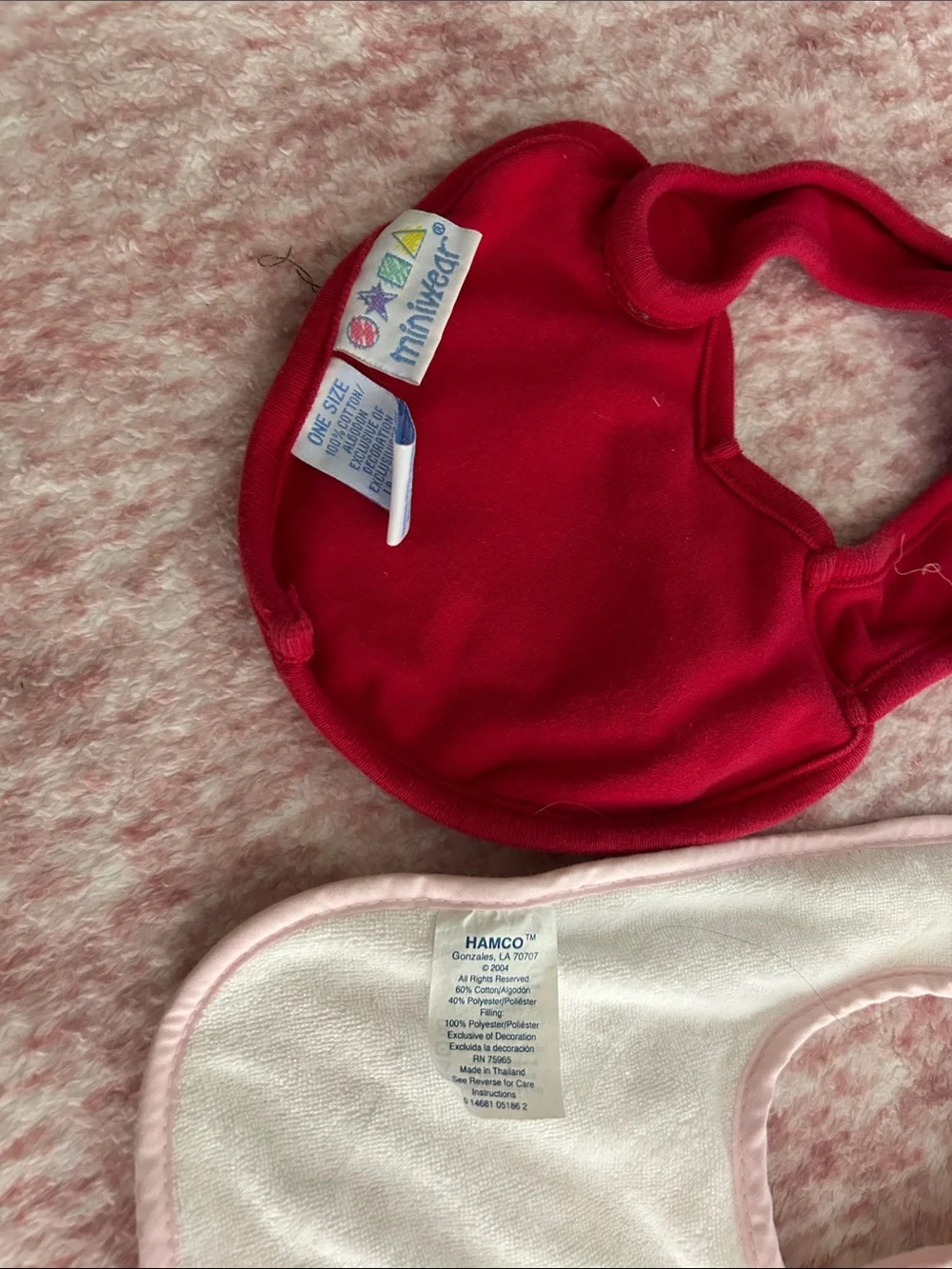 miniwear Red Heart Valentine & White 'Hoppy Easter' Baby Bibs